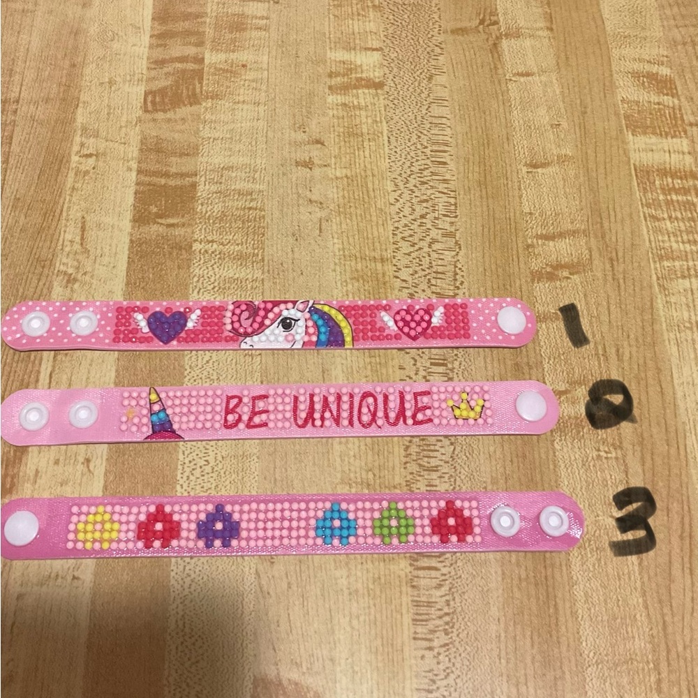 Unicorn Diamond Art Snap Bracelet Rhinestone Bracelet “Be Unique” Choose Style
